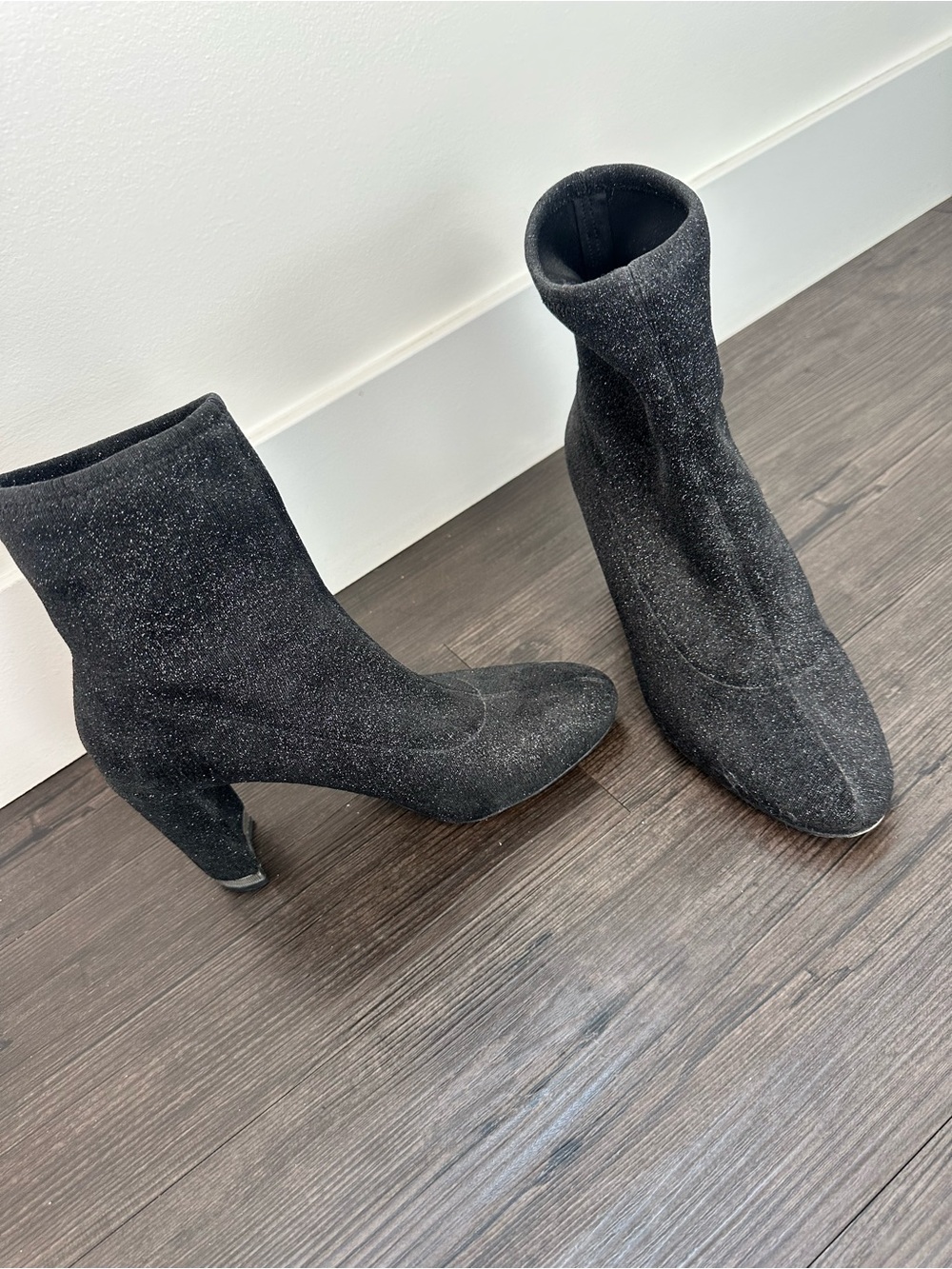 Michael Kors Black Sparkle Knit Sock Boots Size 10